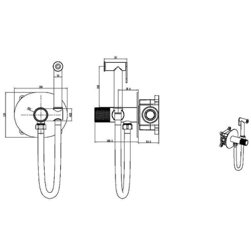 Гигиенический душ со смесителем Boheme Tech 157-MW белый матовый - фото 2