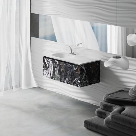 Раковина из искусственного камня S-Stone Salini Onda 1402204MN 200х70 накладная цвет белый