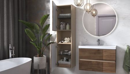 Шкаф-пенал Velvex Mondi 307 акация темная 40х150 подвесной цвет коричневый