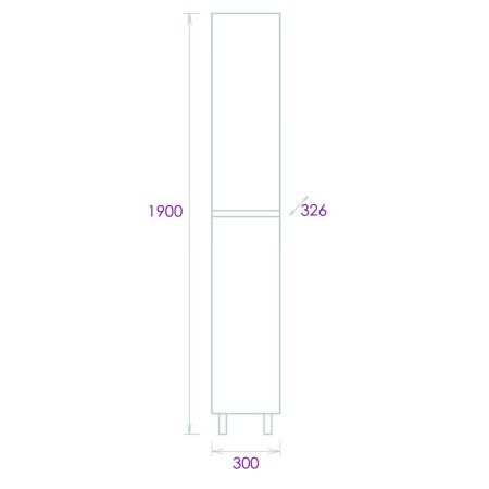Шкаф-пенал Onika Милтон 403077 30х190 напольный цвет белый