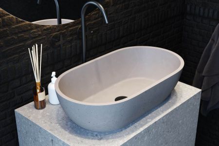 Раковина из искусственного камня Holbi MERCURY 2.02.009.44.4 60х40 накладная цвет серый