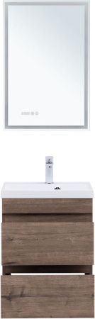 Тумба под раковину Aquanet Нота NEW 00334190 50х30 подвесная цвет коричневый