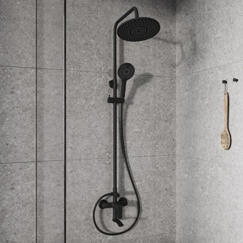 Душевая стойка Milardo Rora RORBL4FM06 настенная цвет черный - фото 2