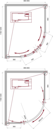Душевой уголок BelBagno UNO-195 UNO-195-RH-2-120/90-C-Cr 120х90 стекло прозрачное профиль хром глянцевый без поддона