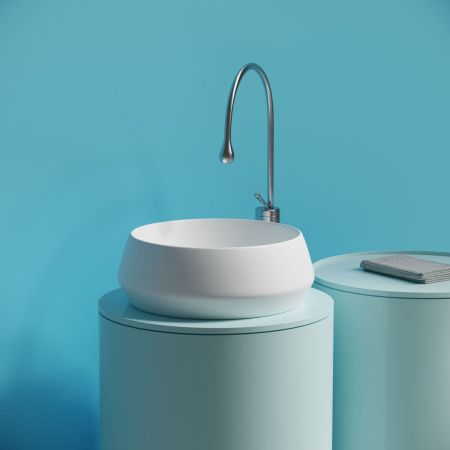 Раковина из сантехнического фарфора Ceramica Nova MAYA CN12004MW 40х40 накладная цвет белый без отверстий под смеситель