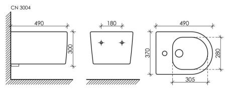 Биде подвесное Ceramica Nova MOMENTS CN3004 цвет белый