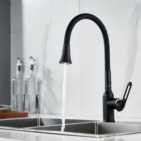 Смеситель для кухни Raffine F303H-3 на мойку черный