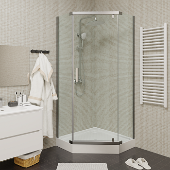 Душевой уголок Parly ZPE911TE 90х90 стекло прозрачное профиль хром глянцевый с поддоном