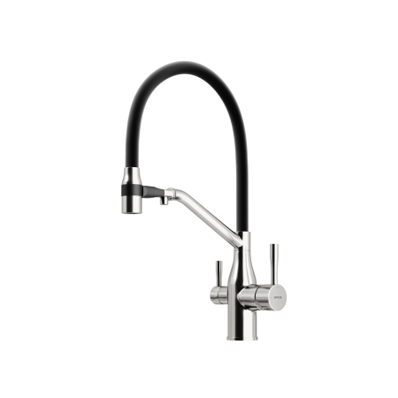 Смеситель для кухни Sancos Orta SC4008BN на мойку брашированный никель/черный