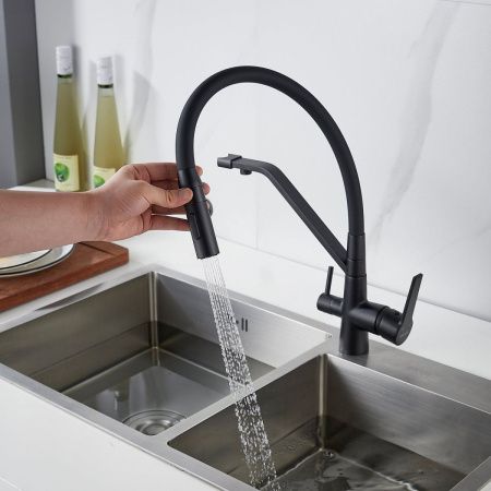 Смеситель для кухни Shevanik S278H на мойку черный