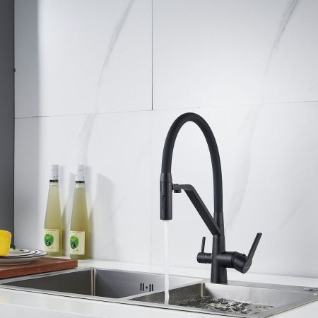 Смеситель для кухни Shevanik S278H на мойку черный