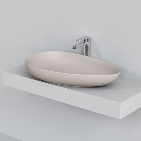 Раковина из сантехнического фарфора Ambassador Kingston 146T20401 60х40 накладная цвет бежевый без отверстий под смеситель