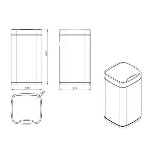 Ведро мусорное Java S-883B-12H - фото 3