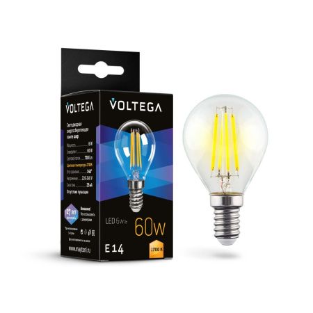 Лампа светодиодная Voltega Globe 6W (Шар E14 6Вт) 7212