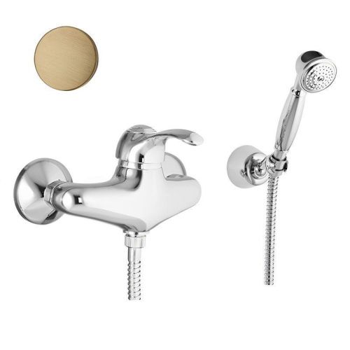 Смеситель для ванны и душа Webert Aurora AU870101065 настенный бронза - фото 2