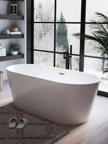 Ванна акриловая Cerutti SPA CT7388 168х73 отдельностоящая овальная - фото 2