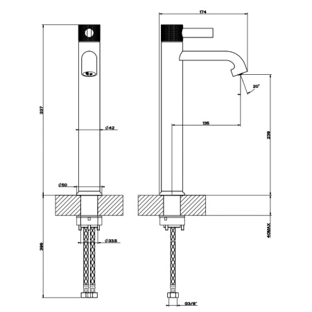 Смеситель Gessi Inciso 58004#031 на раковину хром