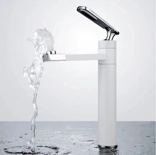 Смеситель для раковины Shevanik S6611F на столешницу белый/хром - фото 4