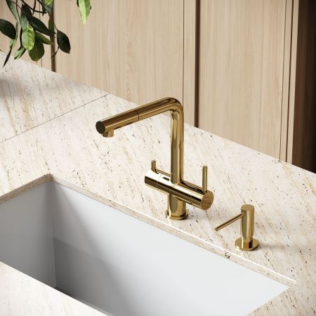 Смеситель для кухни Sancos Spin SC4015ZG на мойку золото