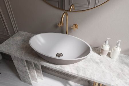 Раковина из искусственного камня Holbi DIONE 1.02.006.11.3 60х40 накладная цвет коричневый