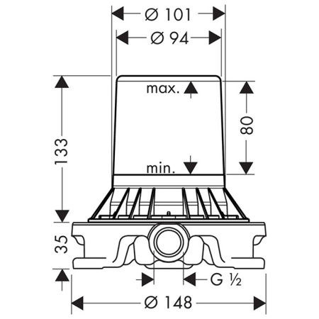 Встраиваемая часть напольного смесителя Hansgrohe 10452180