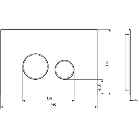 Клавиша смыва механическая KK POL AQUAFIORI SFERA 350/AFS/051-00-00 цвет нержавеющая сталь