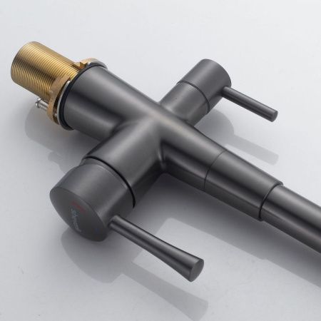 Смеситель для кухни Shevanik S428T на мойку оружейная сталь