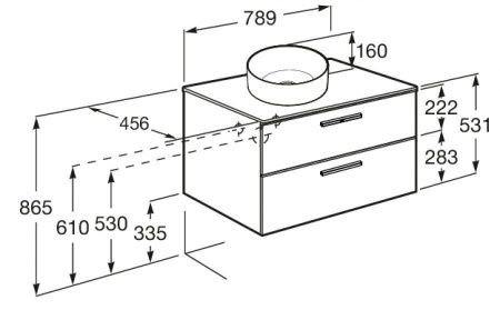 Тумба под раковину Roca Victoria A857470806 80х50 подвесная цвет белый