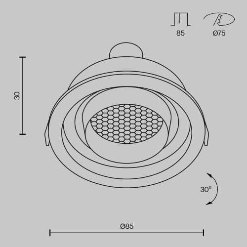 Светильник встраиваемый Maytoni Technical Atom DL113-GU10-01-RD-B - фото 2