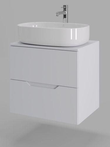 Тумба с раковиной Orange Line Li-60TuwMDF+B08-600W 60х50 подвесная цвет белый