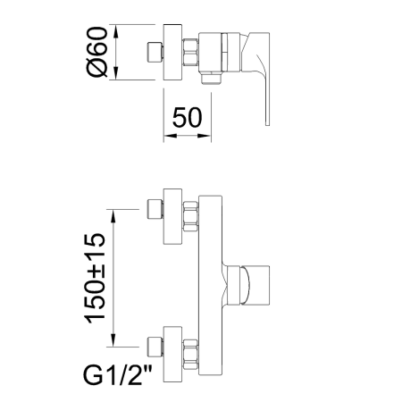 Смеситель Clever ROCKET 62067 настенный хром