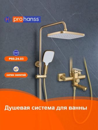 Душевая стойка ProHanss P60.24.03 настенная цвет золото