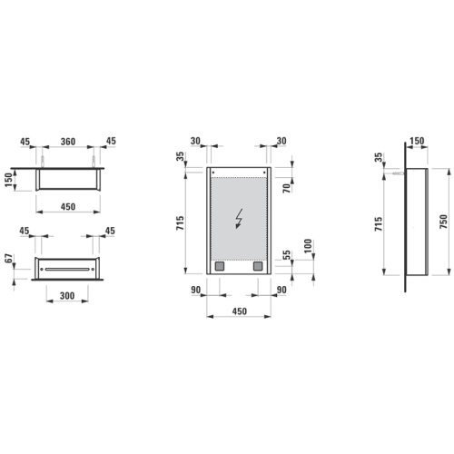 Зеркало-шкаф Laufen Frame  4.0830.2.900.144.1 45х75 - фото 2
