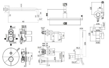 Душевая система Paffoni Light KITZLIG015HG006KING встраиваемая в стену