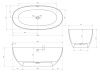 Ванна из искусственного камня Abber Stein AS9624-1.6 160х75 отдельностоящая овальная с ножками