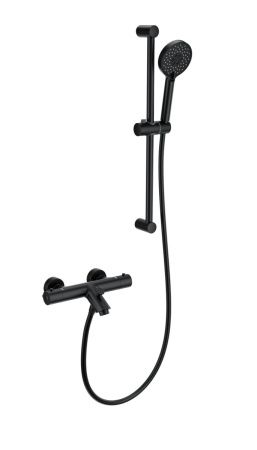 Душевой гарнитур со смесителем Wonzon & Woghand WW-C2002-A-MB настенный черный