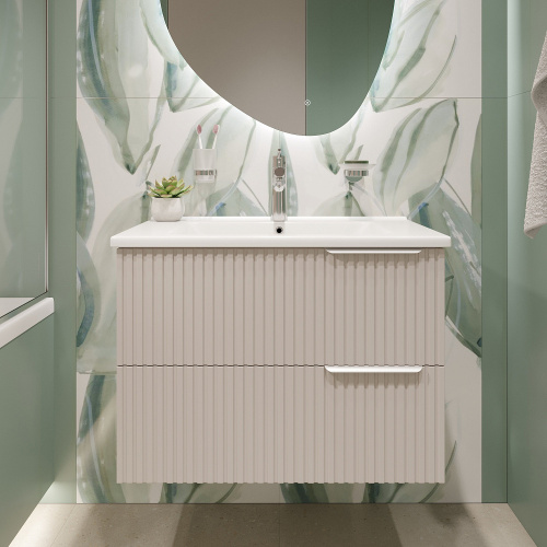 Тумба под раковину Stworki Хаммель 00329059 73х44х53 подвесная цвет бежевый - фото 2