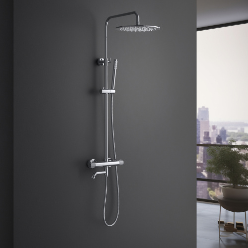Душевая стойка Timo Tetra-thermo SX-0169/00 настенная цвет хром - фото 3 Душевая стойка Timo Tetra-thermo SX-0169/00 настенная цвет хром - фото 3