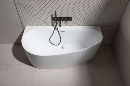 Ванна акриловая Allen Brau Priority 2.31005.21B 160х80 пристенная асимметричная с ножками