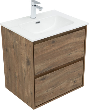 Тумба под раковину Aquanet Милан 00336377 60х45х64 подвесная цвет темное дерево