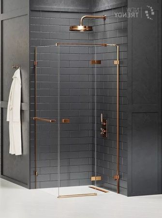 Душевой уголок New Trendy AVEXA Copper brushed EXK-3650 100х100 стекло прозрачное профиль медь без поддона
