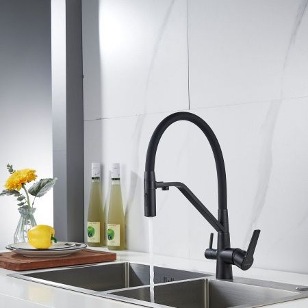 Смеситель для кухни Shevanik S278H на мойку черный