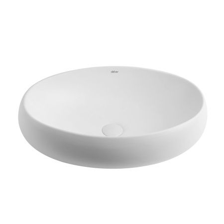 Раковина из сантехнического фаянса Abber BEQUEM AC2102MW 60х40 накладная цвет белый без отверстий под смеситель
