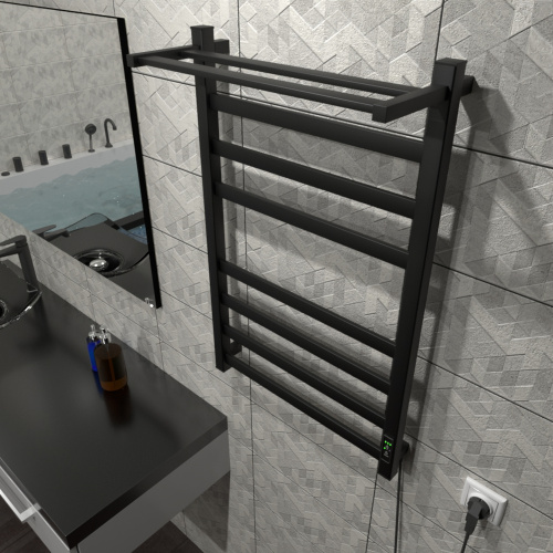 Полотенцесушитель Маргроид 8110 профильный 8110-8050-5179-9005 53х81 электрический черный матовый - фото 4