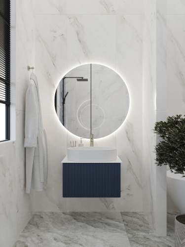 Тумба со столешницей La Fenice TERRA NFNC-01-TER-BG-60-3-GG 70х36х47 подвесная цвет синий - фото 5