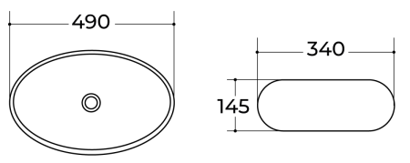 Раковина из сантехнического фаянса CHARUS TORRE BIANCA 700-022W 50х30 накладная цвет белый без отверстий под смеситель