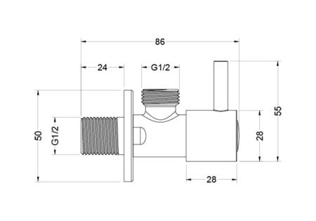 Переходник угловой Aquatek AQ2451BGM