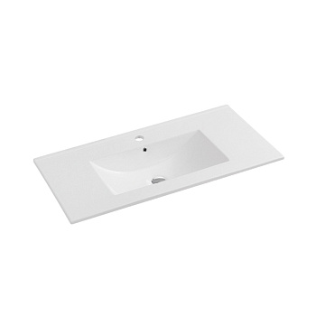 Раковина из сантехнического фарфора Vincea VBS-13100 102х47 встраиваемая цвет белый 1 отверстие под смеситель