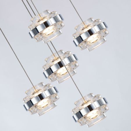 Светильник подвесной Delight Collection Indiana (Индиана) MD22030002-5A chrome/clear