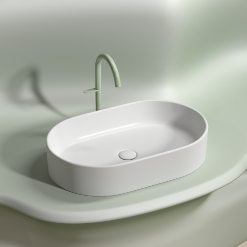 Раковина из сантехнического фарфора Ceramica Nova ELEMENT CN6048MW 61х39 накладная цвет белый матовый - фото 4